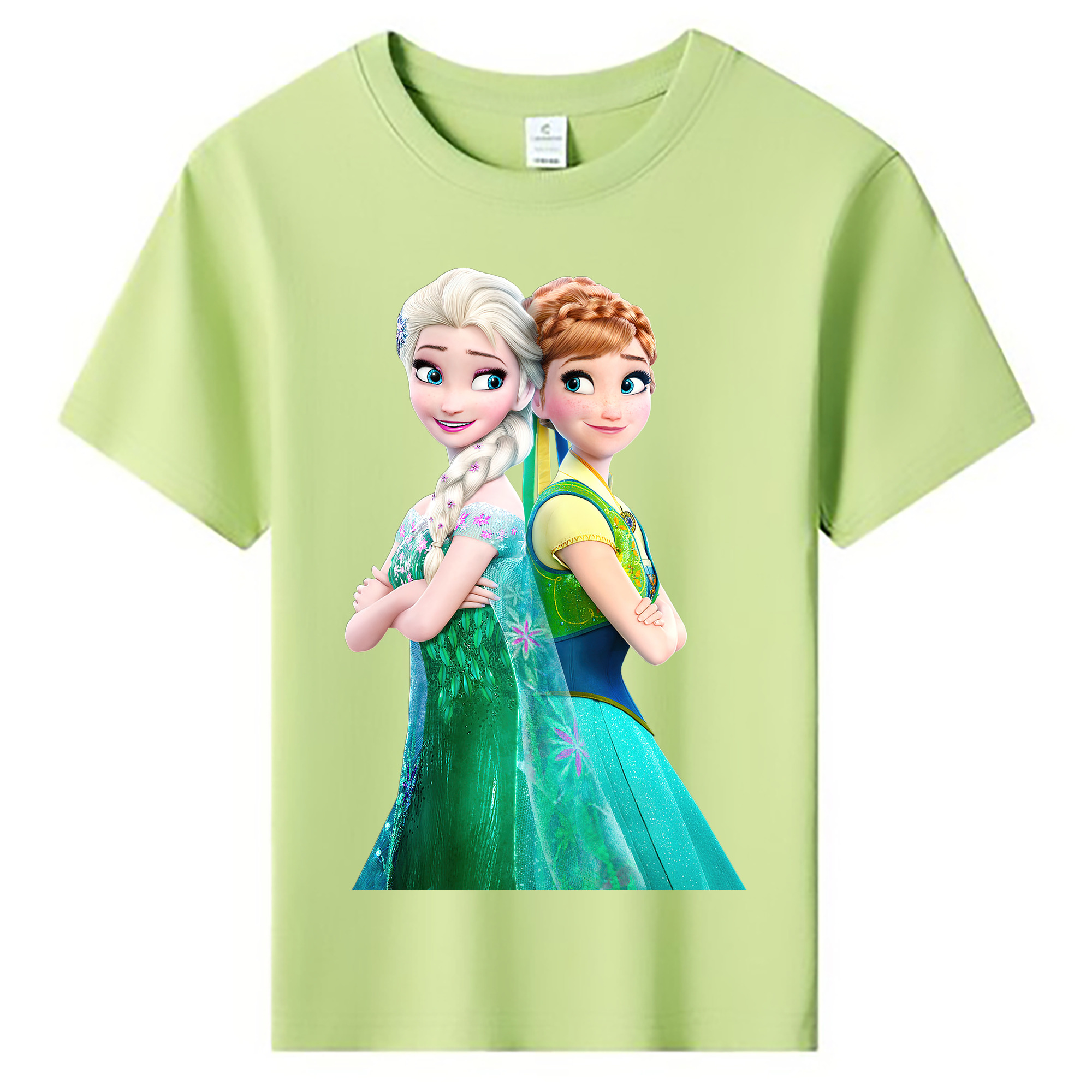 （画像用） アナと雪の女王 アンナ エルサ Frozen Anna Elsa 綿100％キッズTシャツ（フロントプリント）